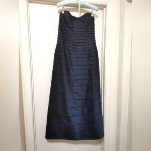 Robert Legere Navy blue Strapless Evening Dress